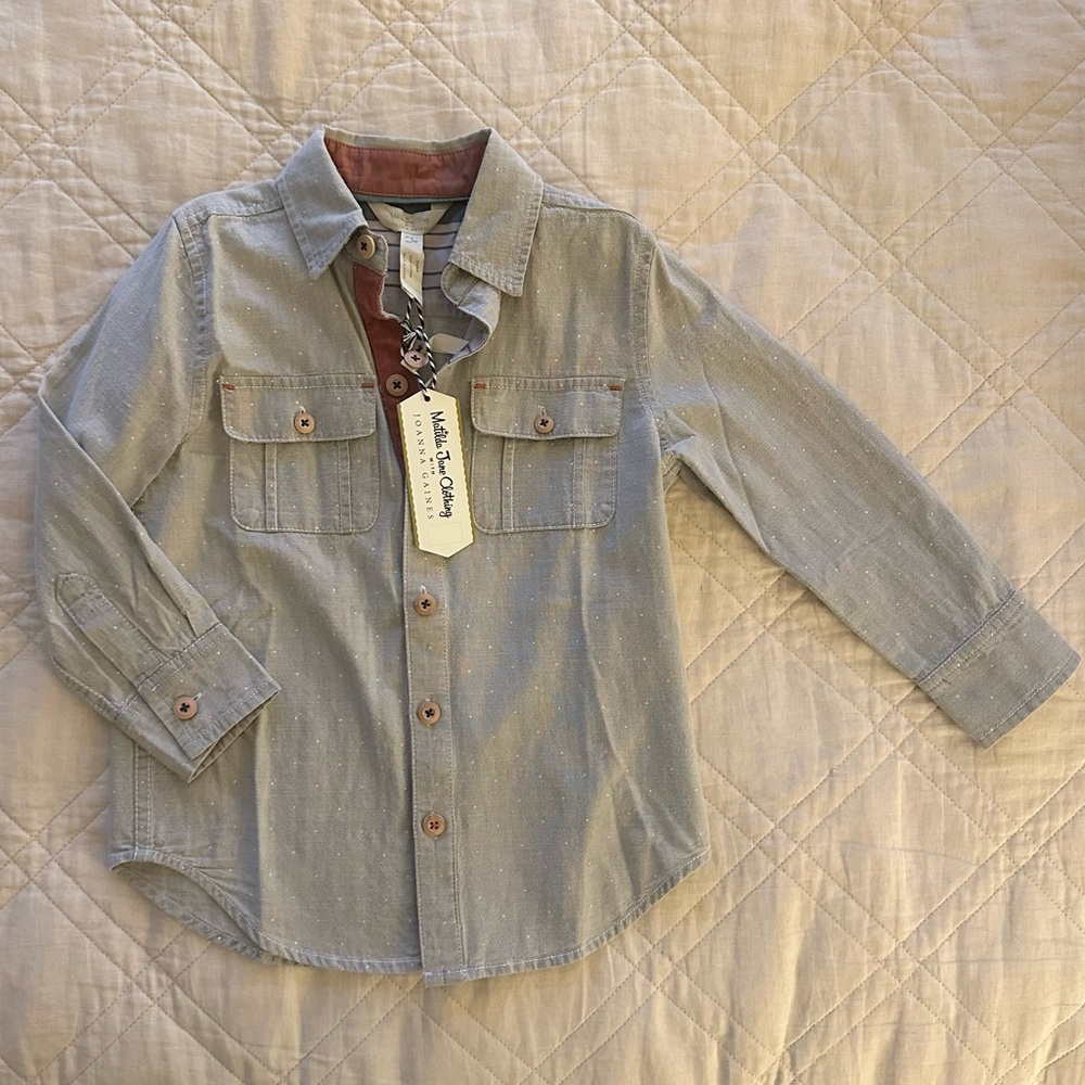 matilda jane grey button-up NWT
